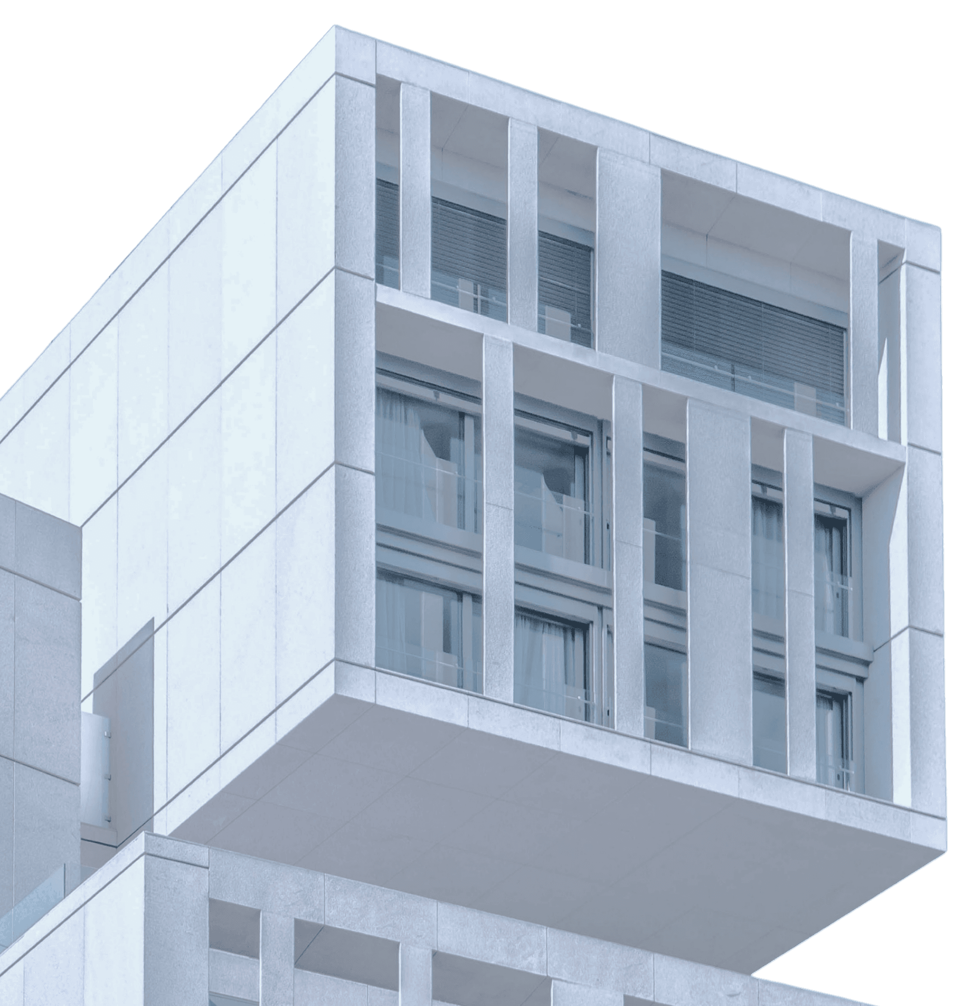 Modern white building facade